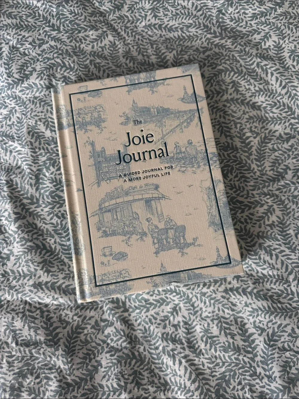 Joie Cream and Blue Hardcover Guided Journal